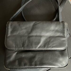 Vintage Navy Blue Leather Crossbody Bag